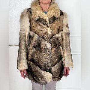 Real fur coat, size L
